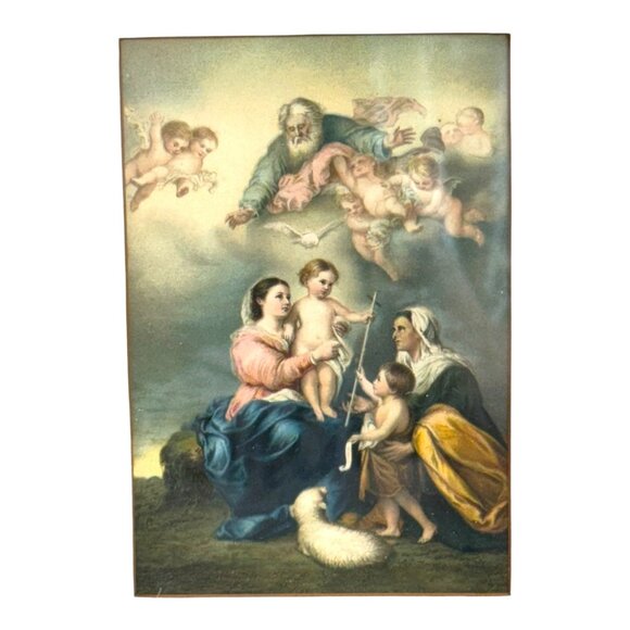 Antique Holy Family Christian Lithograph after Bartolomé Esteban Murillo Vintage - Picture 2 of 6